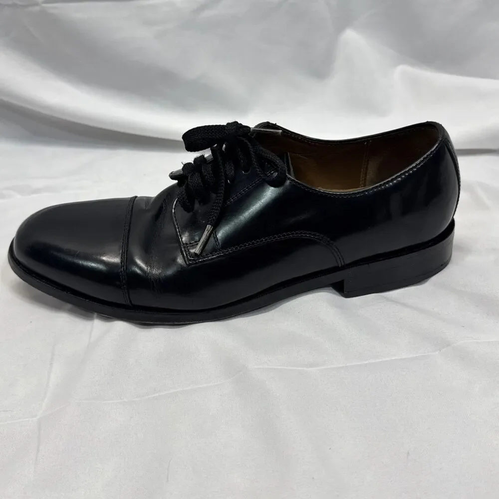 Florsheim Broxton Cap Toe Dress Oxford Leather Shoes Black 7.5 D Business Laces